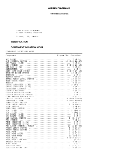 Nissan 90 ~93 Nissan B13,B14, CD17 Wiring diagram1